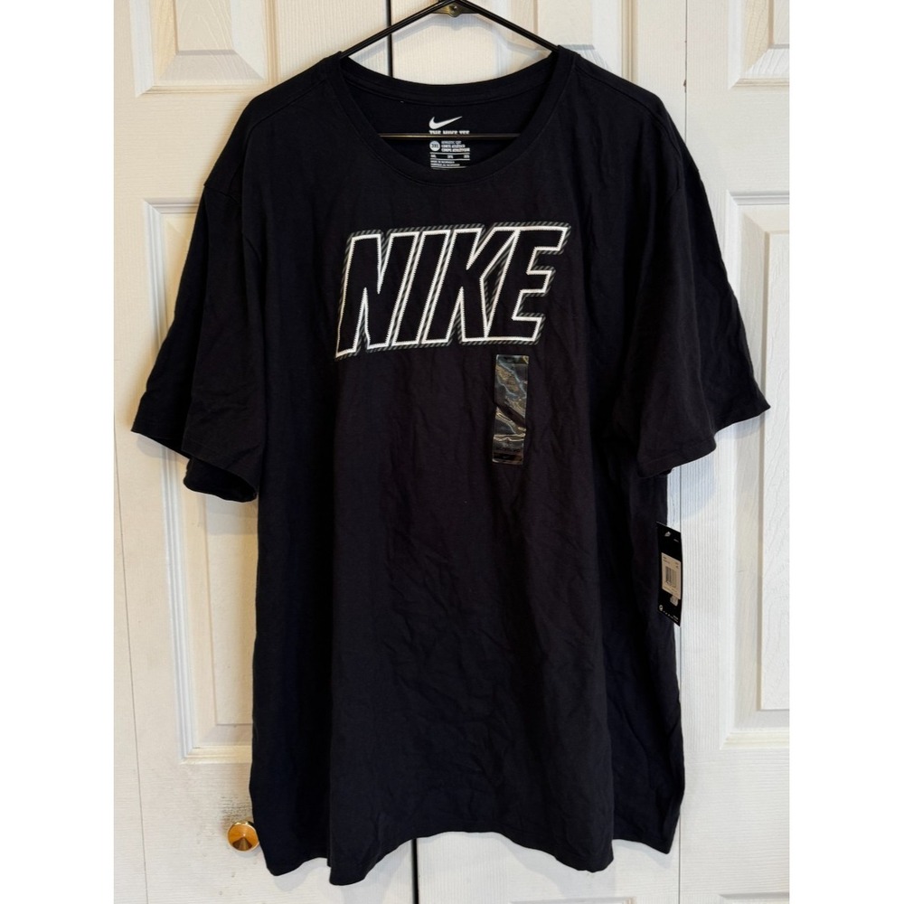 NEW Nike 100% Cotton T-Shirt Active Short Sleeve Graphic Tee Black Mens Size 3XL